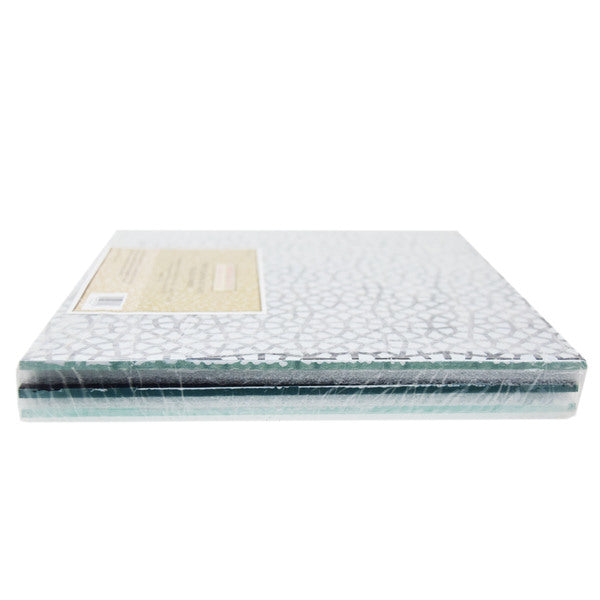 Enameled Mosaic 8" x 8" Black & White Opalescent Glass Pack 3 pcs