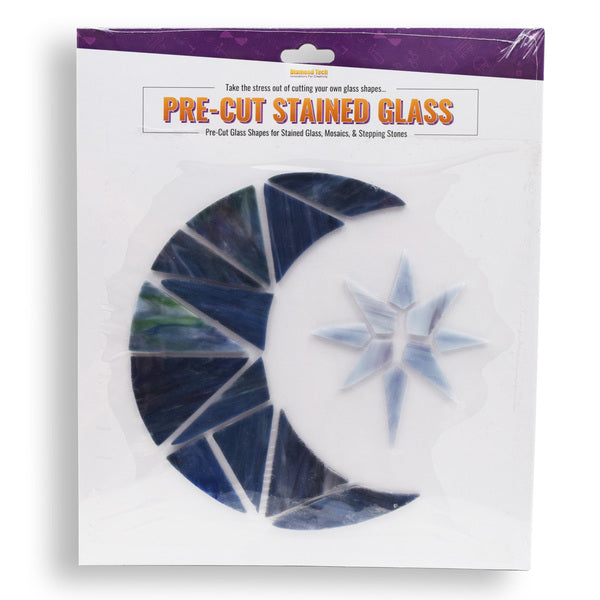 Stained Glass Crescent Moon Pre Cut